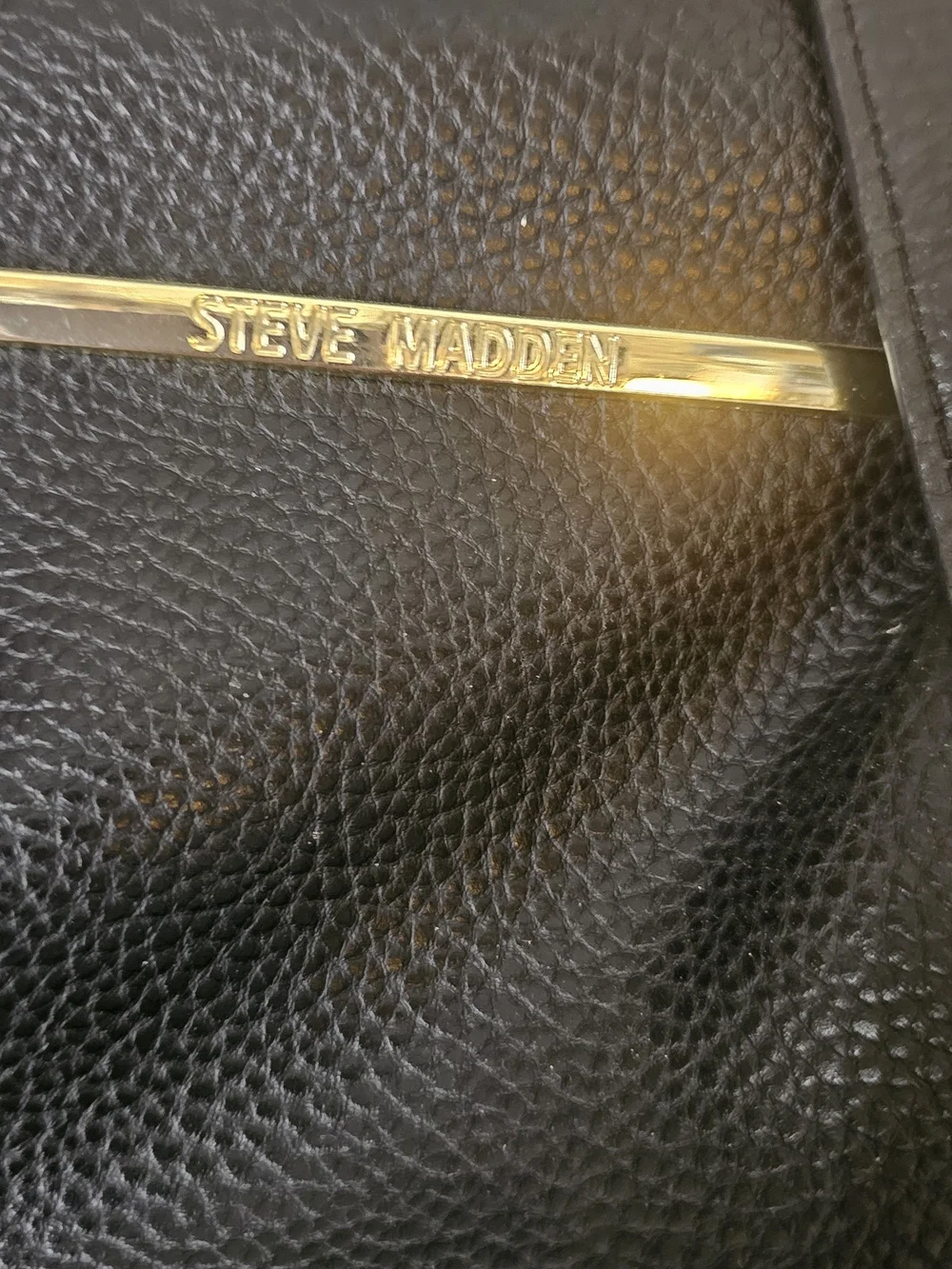 Black Steve Madden Faux Leather Backpack - Back Pack